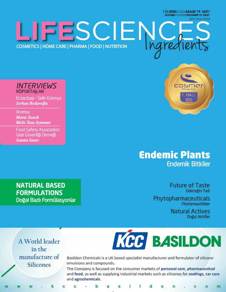 Life Sciences Ingredients Sayı 7 · Ekim/Kasım/Aralık 2019